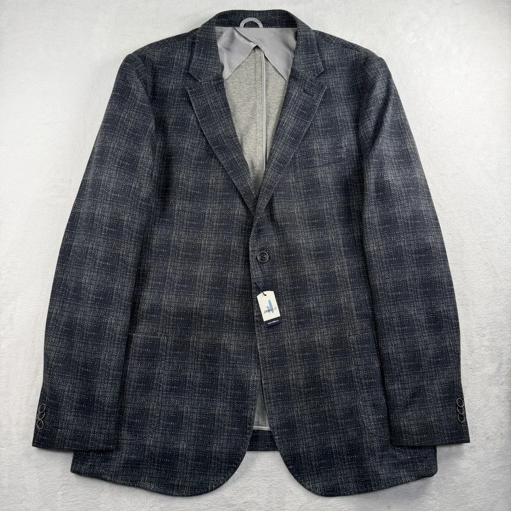 Johnnie O Plaid Blazer Sport Jacket Men's 48L Unstructured Woven Unlined Light